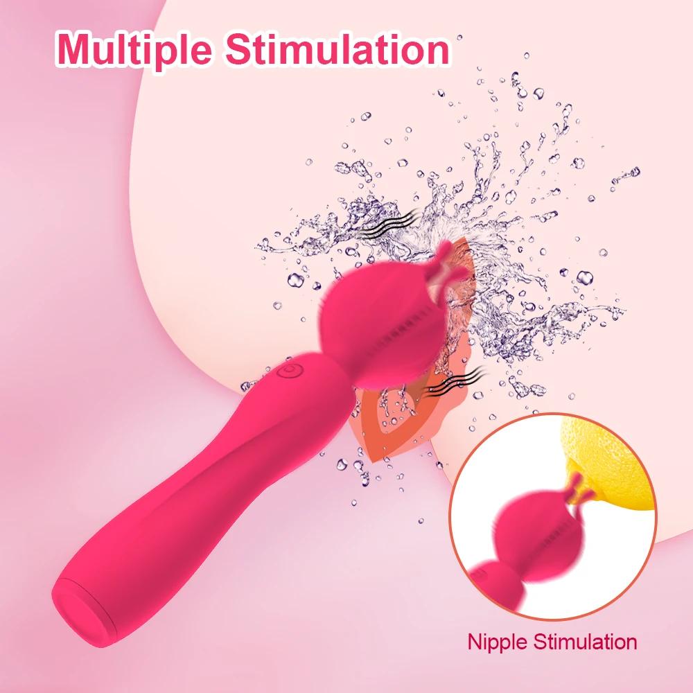 Kouzelná hůlka Lotus AV Vibrátor pro ženy Stimulátor bradavek a klitorisu Masážní přístroj Masturbátor Zboží pro dospělé Erotické sexuální hračky pro ženy
