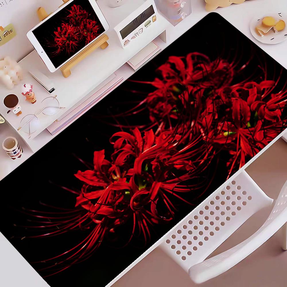Red Spider Lily Mouse Pad Gaming Mouse Pad Mouse Pad with Edges and NonSlip Rubber Base Extended Mouse Pad