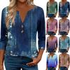 3/4 Sleeve Womens Tops For Women Henely Tops Button V Neck  Loose Fit Dressy Womens Summer Tops