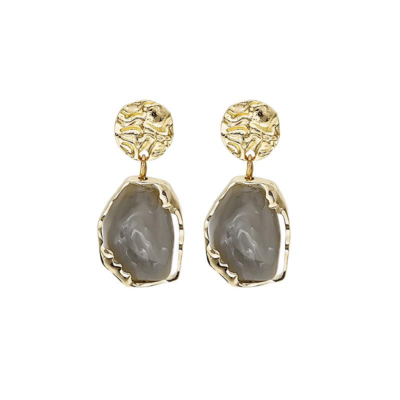 Silver Needle Three-Color Geometric Retro Earrings - Minimalist French Niche Style