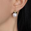 Designer 18k Gold Panda Pearl Stud Earrings: Creative Niche, Luxury Style