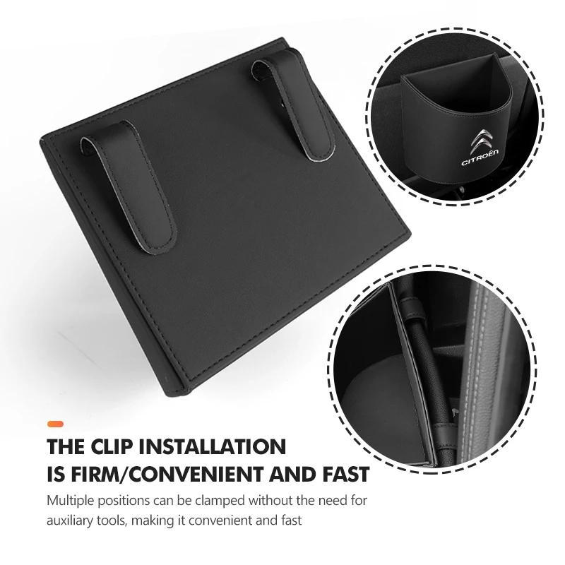 Leather Car Door Storage Organizer Trash Can Garbage Dust Box For Citroen C5 C1 C2 C6 C4L DS3 DS4 DS5 C-Elysee Grand Berlingo