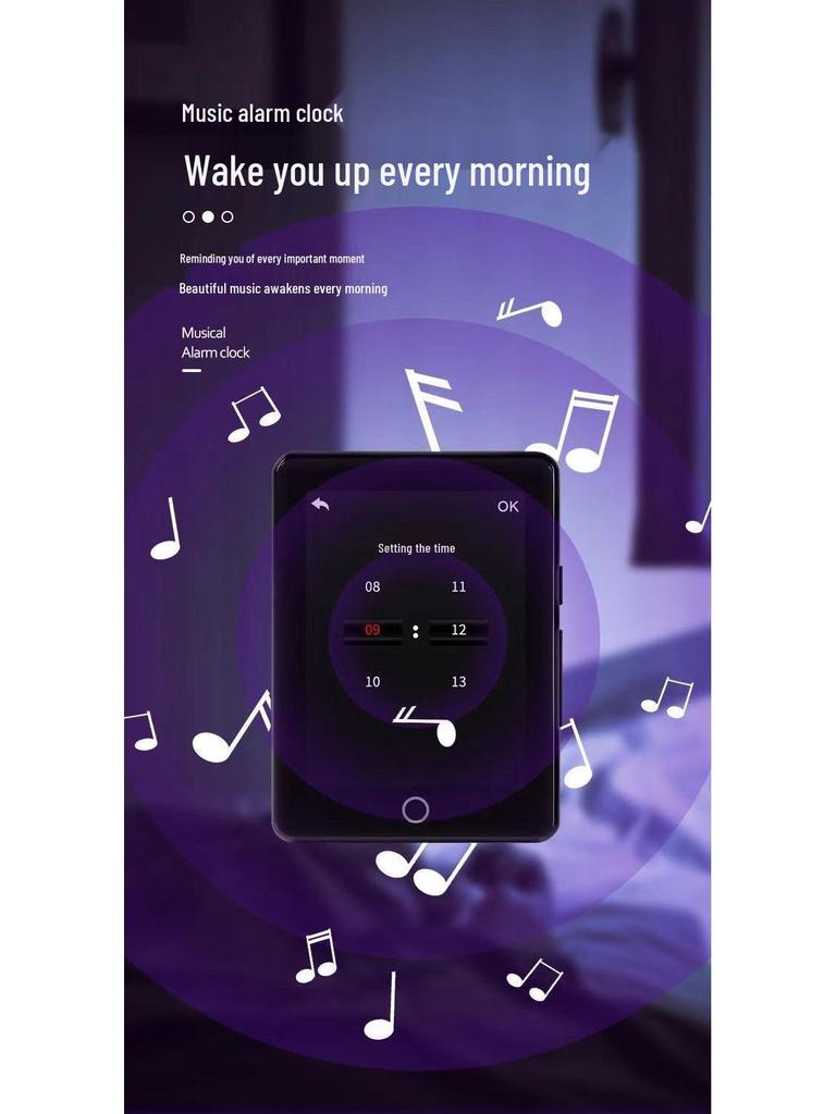 Touchscreen MP4/MP3 Player with Bluetooth, English Interface, MP5 Student Version for Reading Novels.