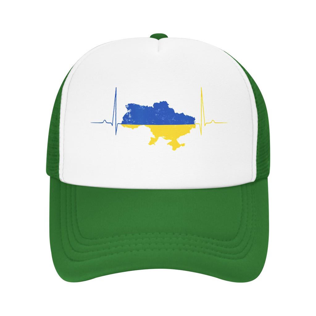 Ukraine Heart Ukrainian Heartbeat Mesh Baseball Cap Unisex Outdoor Trucker Hat Hat Adjustable Summer Trucker Hats