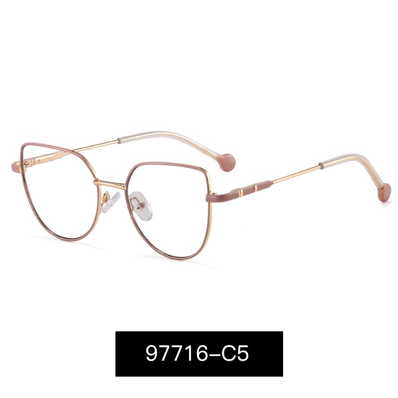 MS 97716 2024 New Kids Cat Eye Metal Thin Frame Children Optical Anti-Blue Light Glasses Eyewear Colorful Design Custom Logo
