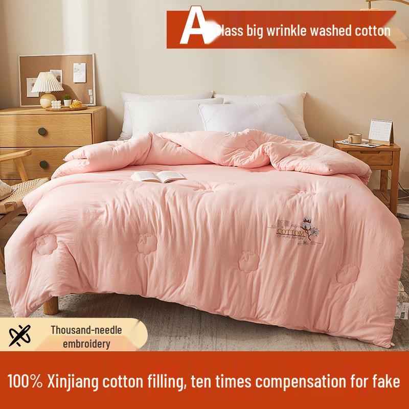 

Xinjiang Long-Staple Cotton Comforter - Thickened Winter Quilt for Single/Double, Warm and Cozy for Spring/Autumn 150x200cm 3 jin