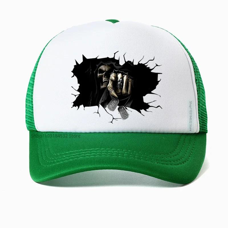 

Halloween Horror Skull Is Coming funny Baseball cap Cool Design Unisex Snapback hats Fashion Adjustable Mesh Breathable hats bone Adjustable