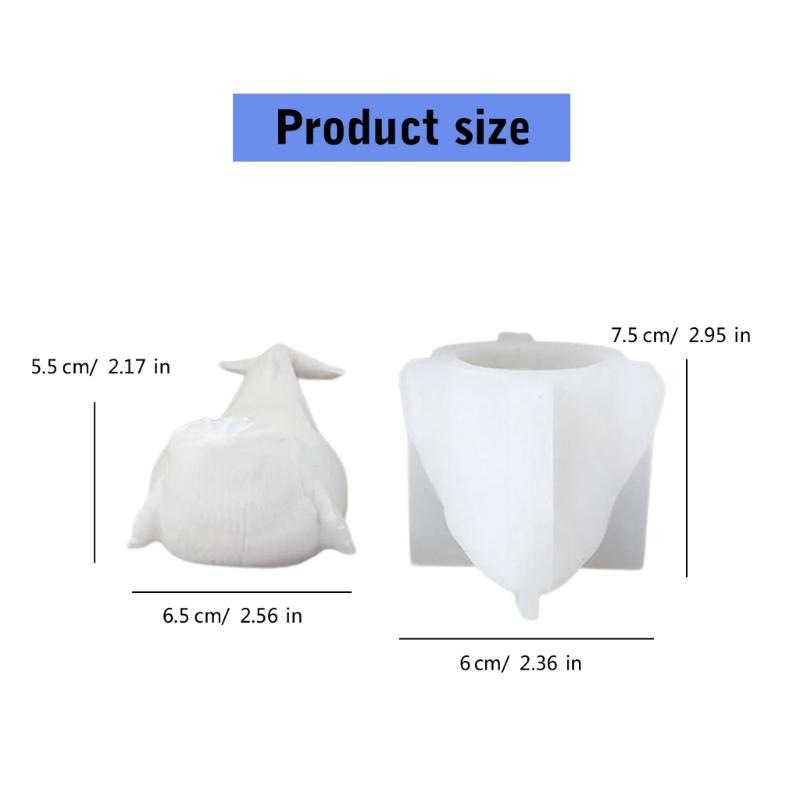Silicone Candle Holder Molds Whale Shape Candle Cup Molds Silicone Craft Molds Candlestick Molds for Hand-Making Craft
