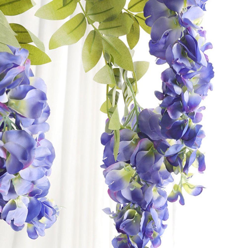 Silk Fabric Artificial Wisteria Branch Shape Fake Flower Vine Wisteria Flower Branch Party Event