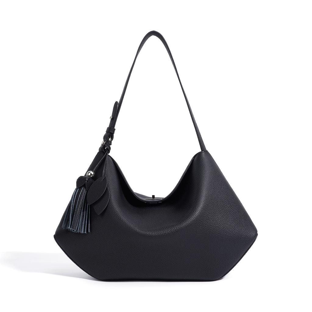2026 New Genuine Cowhide Tote Bag Large Capacity Shoulder Bag for Women Stylish Axillary Bag