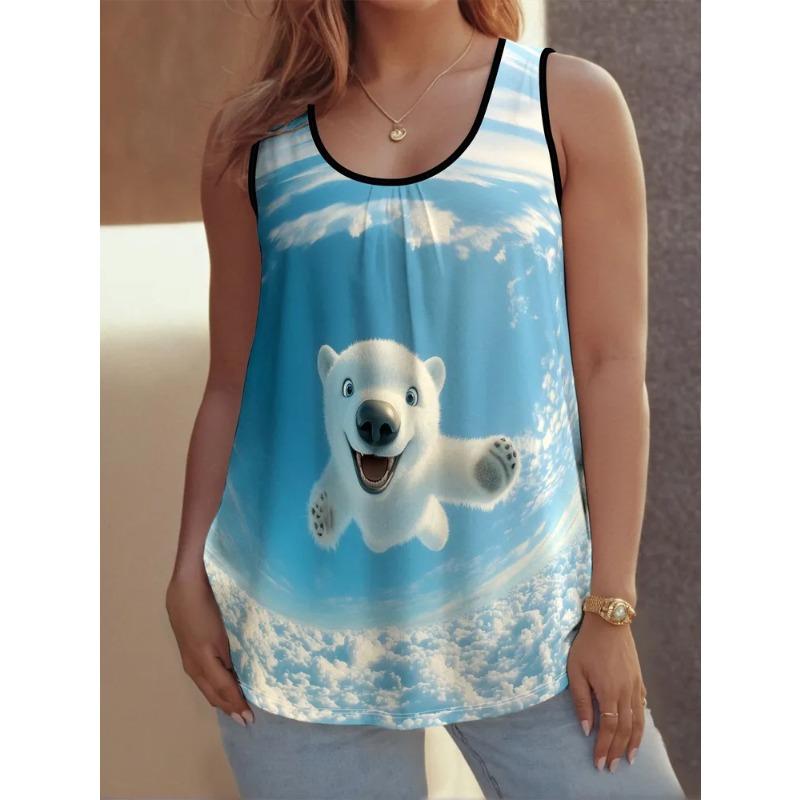 Zajímavé potisky Dámská bezrukávová vesta Kreativní barevná Ležérní Volná Módní Všestranná Letní vesta