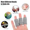 VOCOSTE 10 Pcs Breathable Finger Sleeves, Thumb Braces Support Elastic Compression Protectors for Relaxing Pain Arthritis Trigger Finger, Gray
