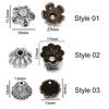 10pcs/Lot Antique Silver Color Alloy Leaf Flowers Bead End Caps for Jewelry Making Needlework Spacer Bead Caps DIY Accessories