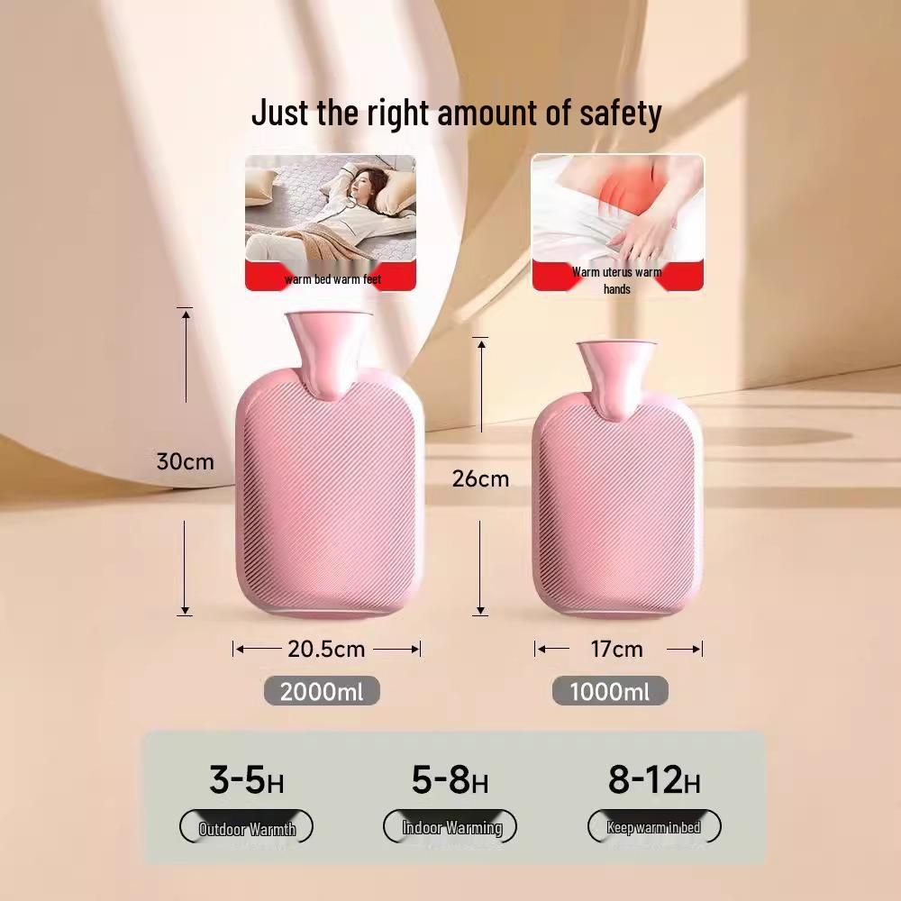 Large Hot Water Bottle for Compress, Bed & Hand Warmer, Explosion-Proof, Women's Belly Warmth