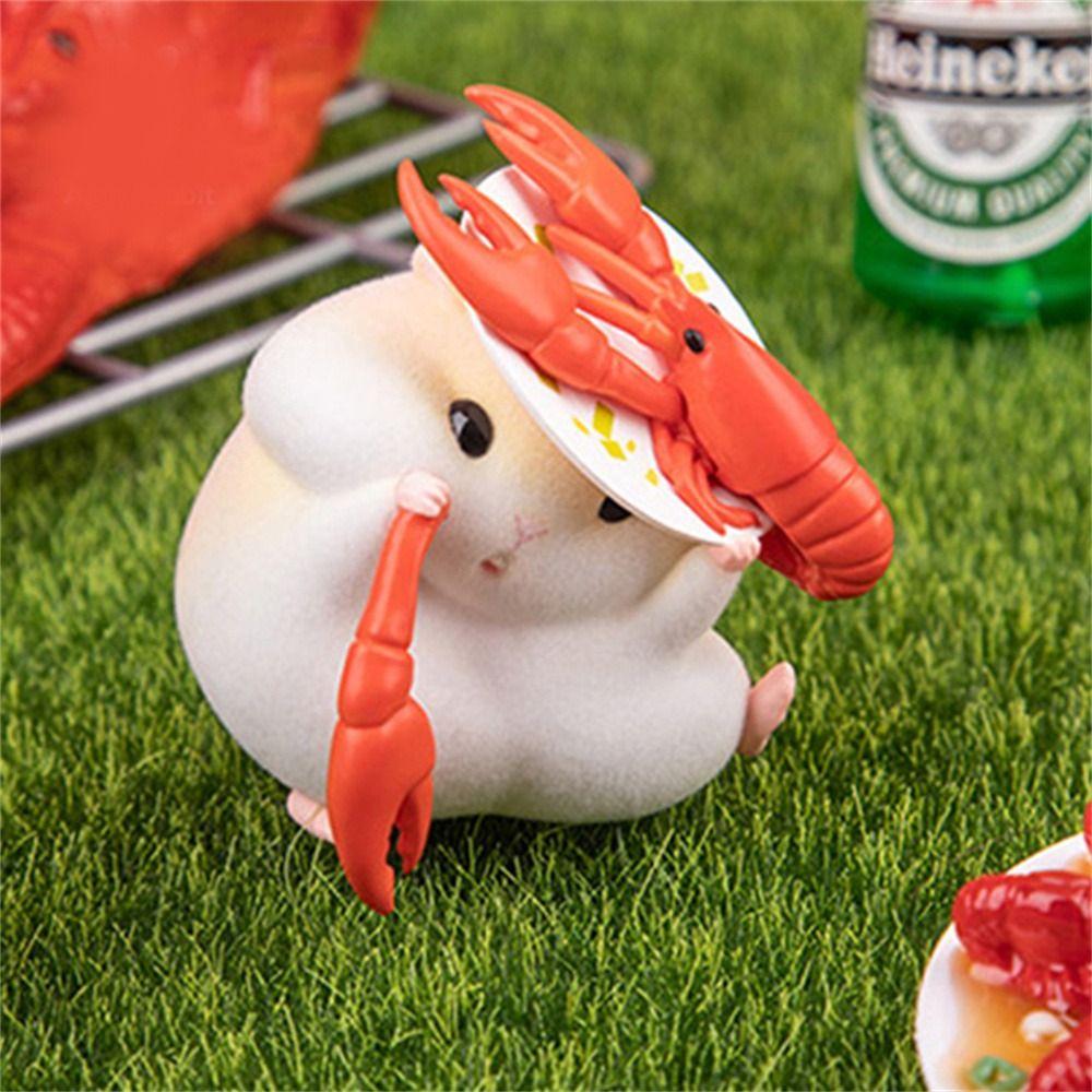 Foodie Series Gourmet Hamster Figures Flocking Mouse Hamster Clarke Figures   Dashboard Decoration