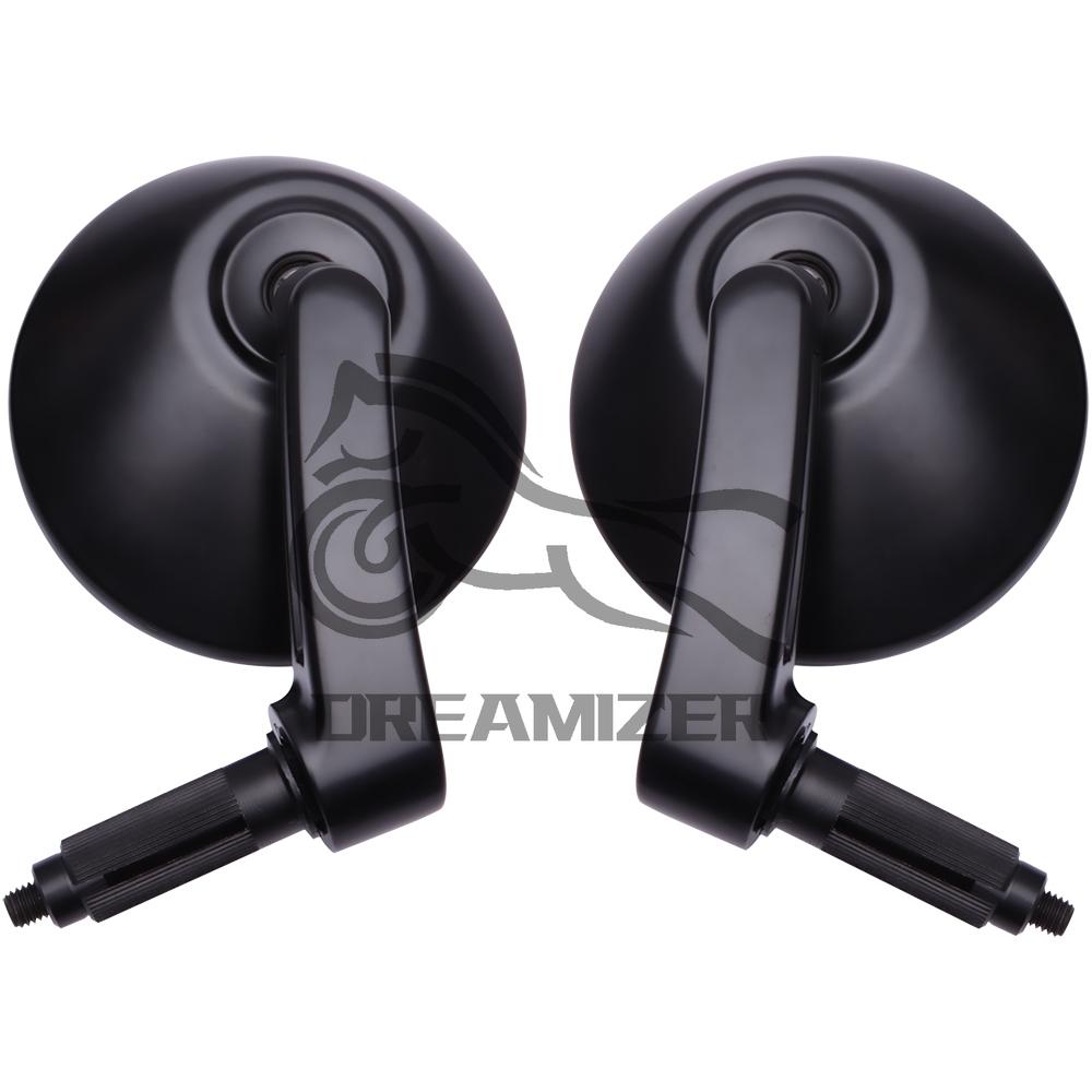 Motosiklet Yuvarlak Büyük 7/8 "Gidon Sonu Dikiz Yan Aynalar Honda Kawasaki Suzuki Yamaha için