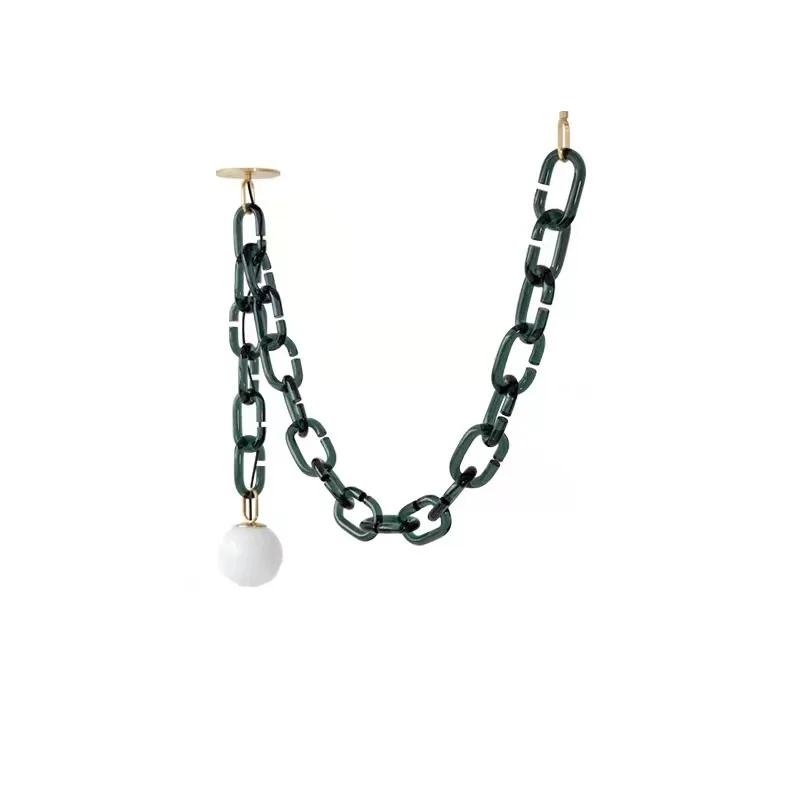 

Креативная стеклянная цепная люстра, современная художественная подвесная лампа для гостиной, спальни, подвесной светильник для дома, светодиодный Orange&Warm White