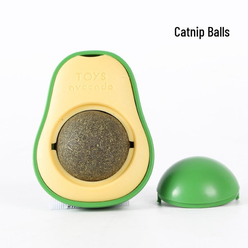Avocado Catnip Ball Toy: Self-Play Teaser & Lickable Treat for Cats