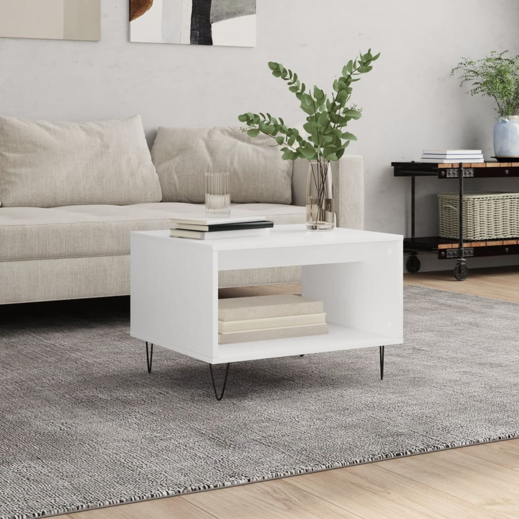 White Coffee Table 60 x 50 x 40 cm Engineered Wood