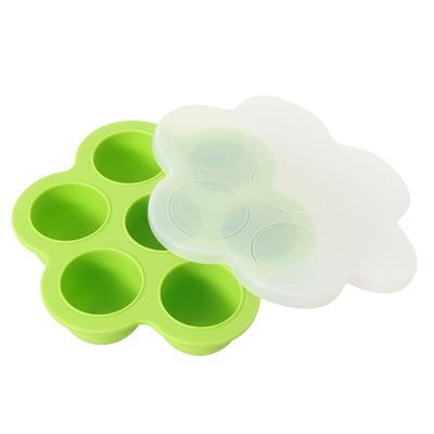 Tragbare Silikon-Eierbissenform mit 7 Löchern für wiederverwendbare Druckformen, Herdzubehör