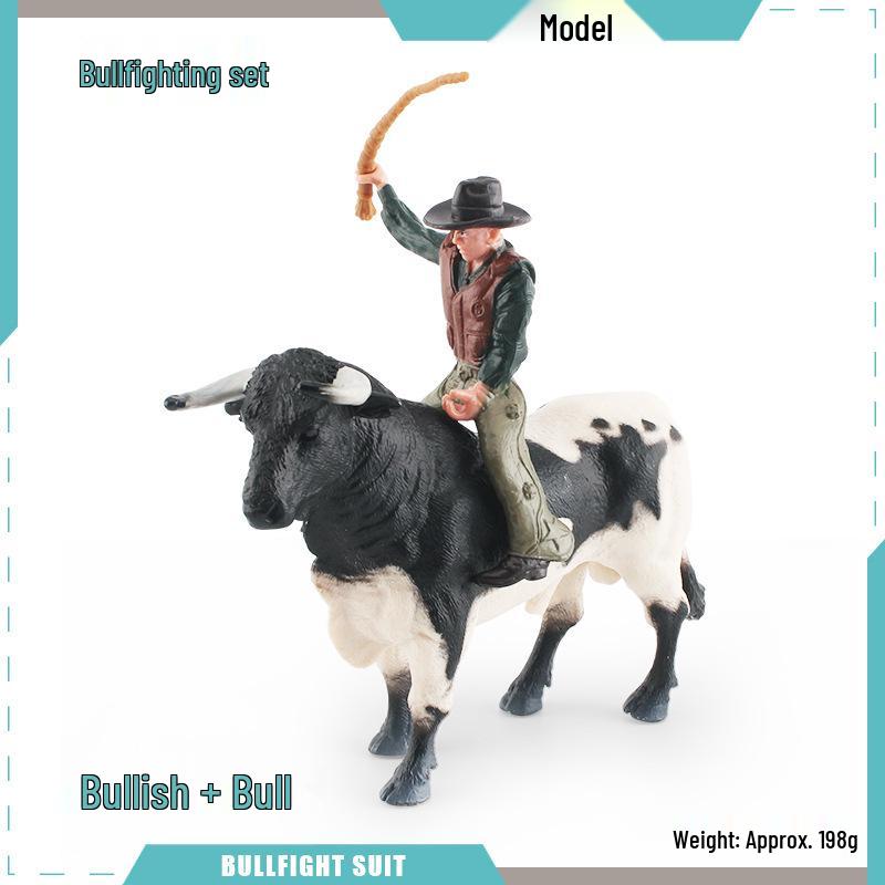 Spanish Bullfighting Set: North African Wild Bull & Tamed Bull Rider Figurine