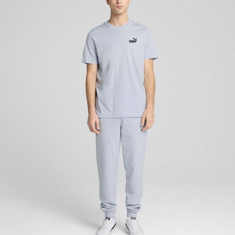 Puma Ess Simple Comfortable Fashion Short Sleeve T-Shirt Men Tops Sky-Blue 688959-47