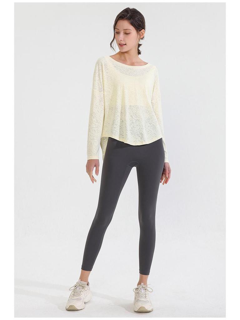 Women's Long Sleeve Quick-Dry Yoga Top - Athletic Fit for Spring & Autumn