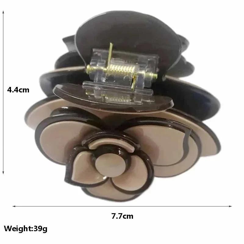 Acrylic Camellia Hair Claw Clip Clamp Girl Flower Handmade Fashion Jewerly Head Accessories For Women Birthday Gifts