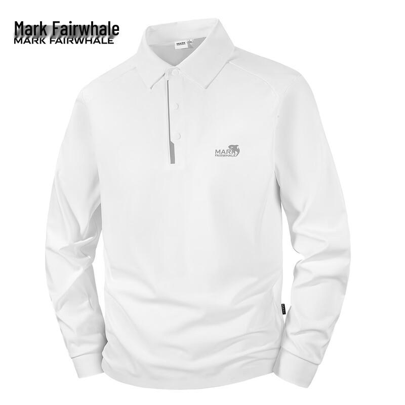 MARK FAIRWHALE Men s Blue Whale Embroidered Long Sleeve Polo Shirt M