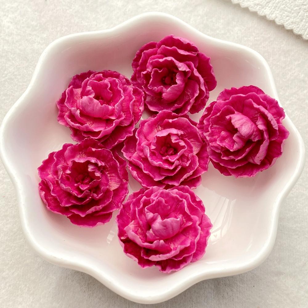Resin Kawaii 3D Colorful Rose Flat back Flower Stone Scrapbook Figurines 10PCS DIY Bow Decor Accessories Crafts