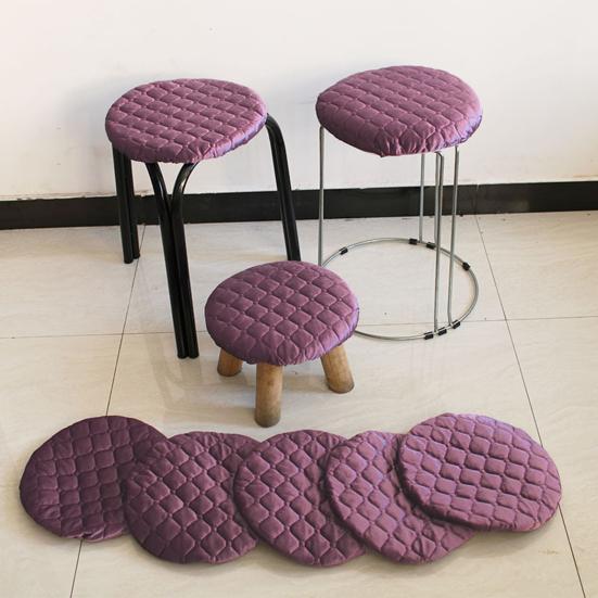 Round Stool Cover Fitted Bar Stool Cover Quilted Soft Cushion Non-Slip Washable Slipcover Fit for Diameter 11-12 Inch Bar Stool