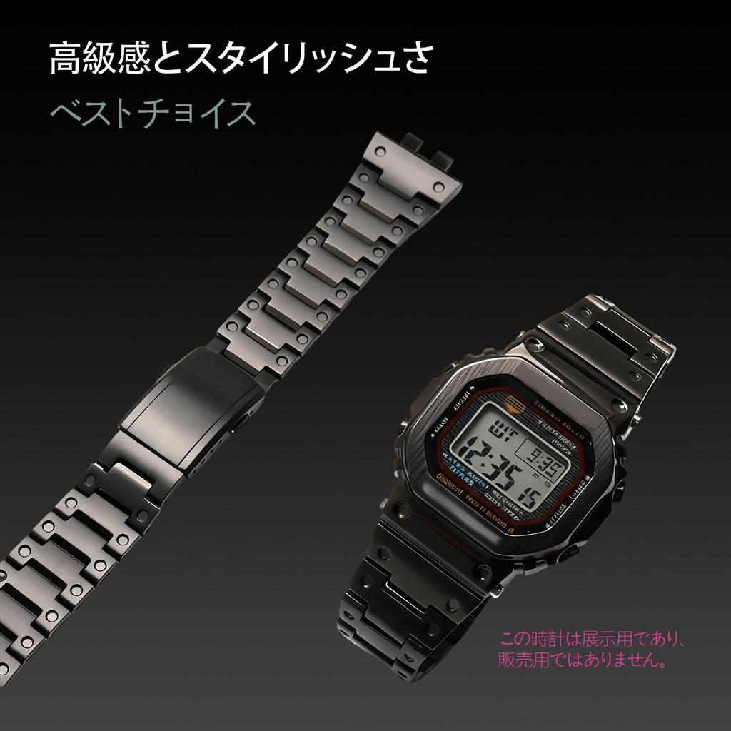 Tyqzor Compatible Stainless Steel Convex Bracelet Watch Premium Replacement Band G-SHOCK GMW-B5000 / GM-B2100 Strap,