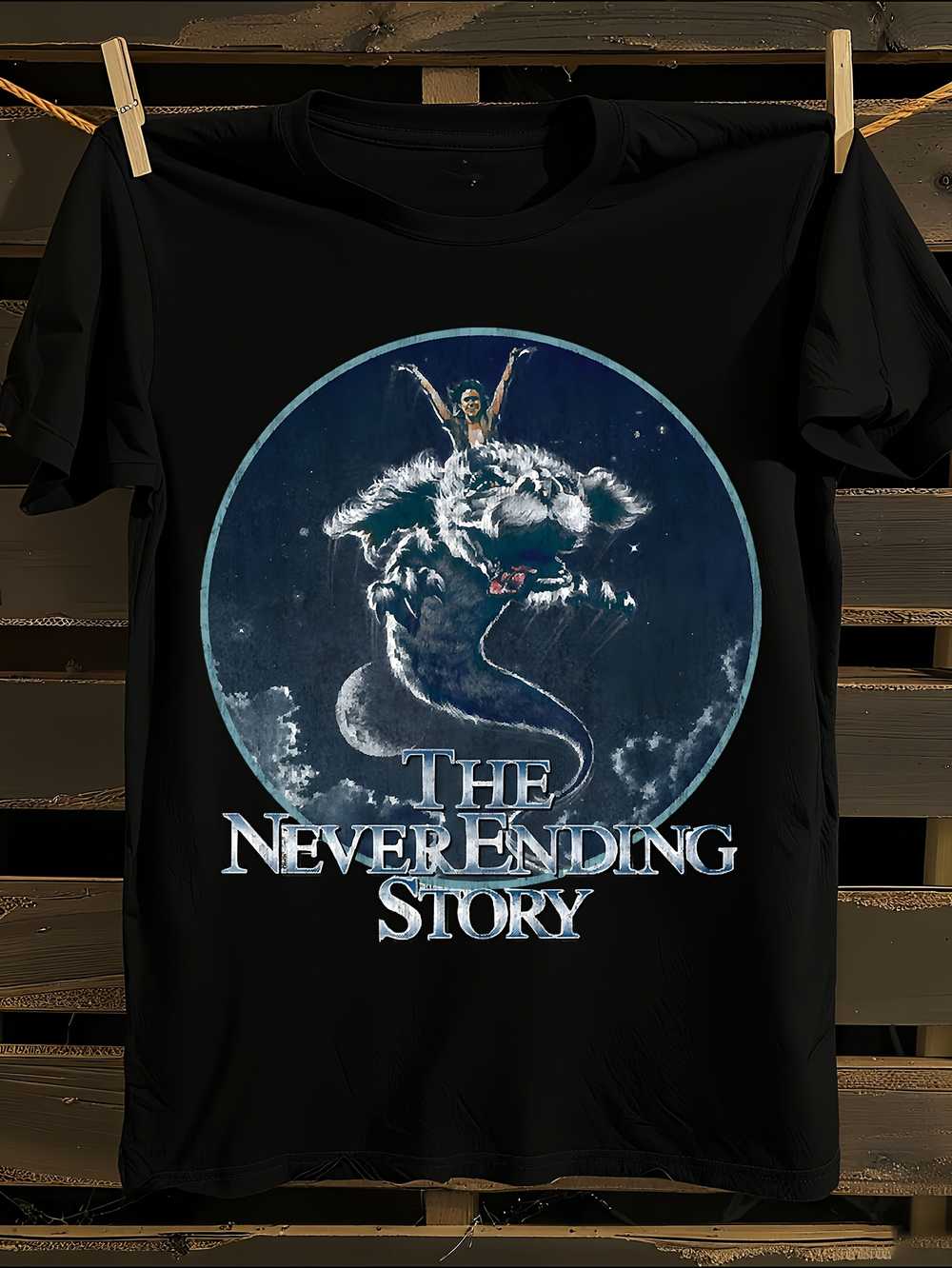 

The Neverending Story Falkor Graphic T-Shirt Mens Tshirt Womens Tshirts with Letters Print Short Sleeves T-Shirt Casual Street Tee Shirt Top XXL