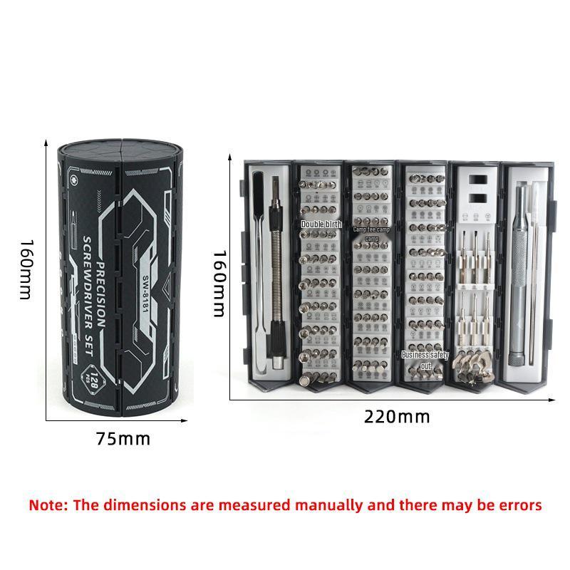 128-in-1 Multifunction Screwdriver Set with Roll-up Bit Storage for Home Repair