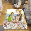 Pettson and Findus Flannel Pattern Square Carpet,Area Rug,Carpet Rug for Living Room Bedroom Sofa Playroom Decor,Non-slip Floor Mat
