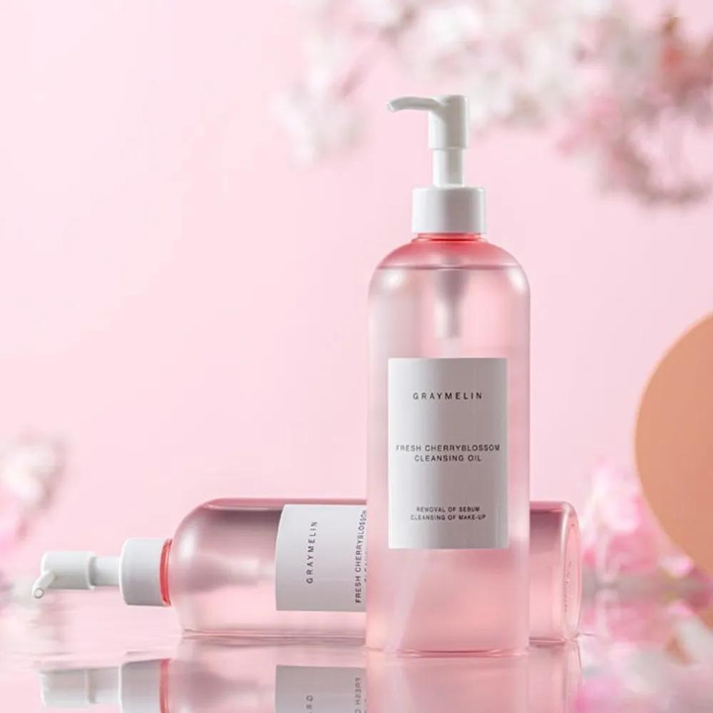 Huile Démaquillante Fleur de Cerisier Fraîche + Nettoyant Moussant Grand Format 500ml SET