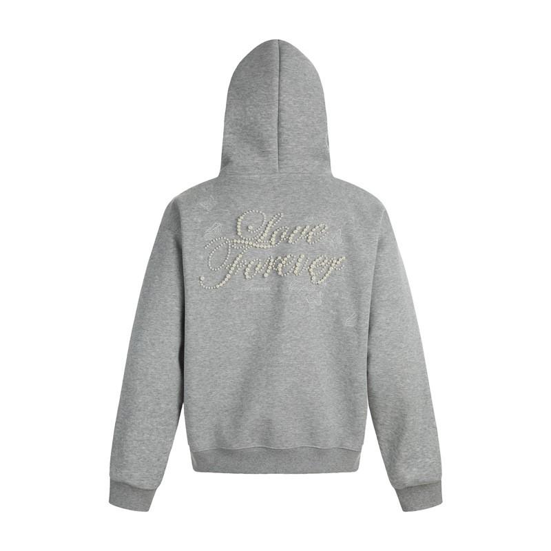 Unisex Oversized Hoodie With Embellished Letter Beading Streetwear Casual Pullover Fall