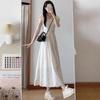 French Seaside Vacation Style Small Flying Sleeves Polka Dot Dress Summer Women's New Thin White Dress