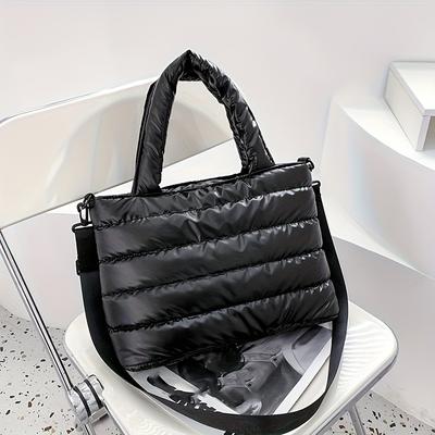 Stylish Durable Women's Tote Bag, Adjustable Crossbody Strap, Zipper Shoulder Bag for Winter Commuting Christmas Gifts Outings
