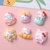 10 Pcs New Kawaii Cartoon Cute Brightnoodles Popcorn Cat Series Flatback Resin Diy Miniatures Scrapbook Decor Craftsa144