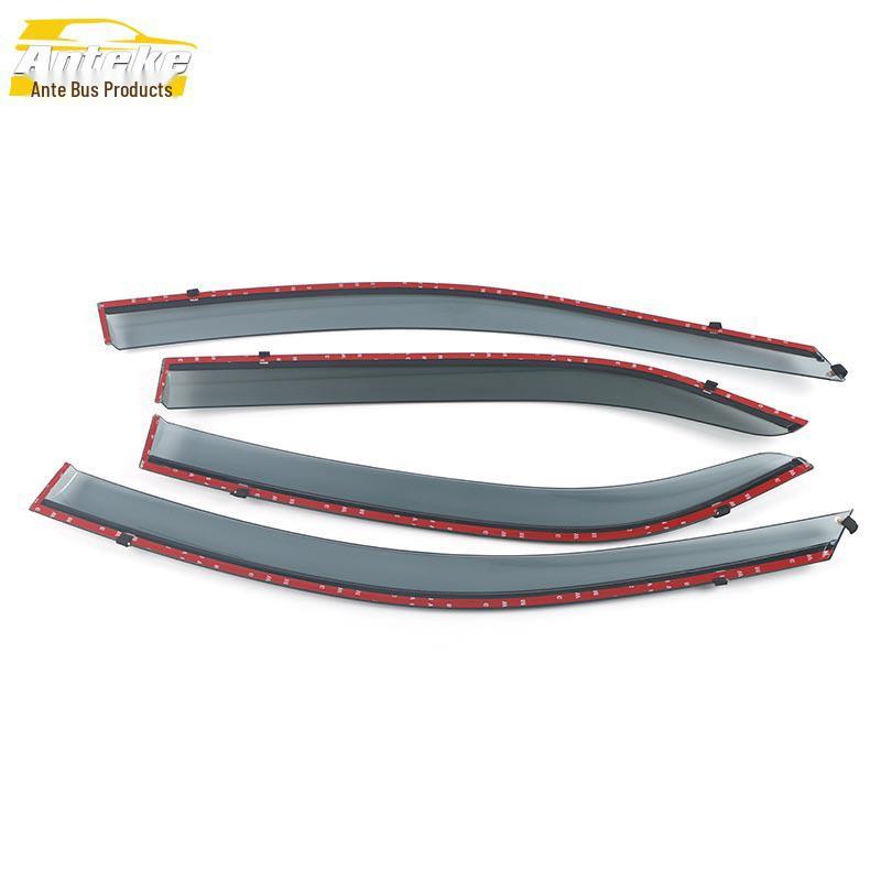 Fits 17 Huan Chi Models: 3D Stainless Steel Rain Deflector & Sun Visor Trim with Bright Strip Exterior Accessories.