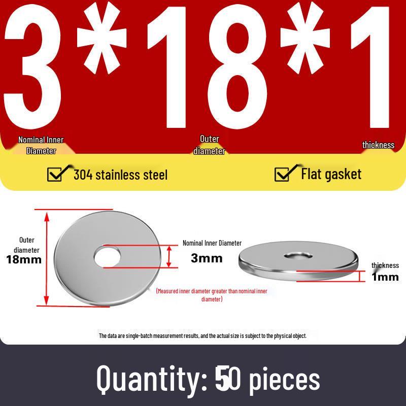 Plochá podložka z nerezové oceli 304 pro nastavení vůle hřídele (0,1/0,2/0,3 mm)