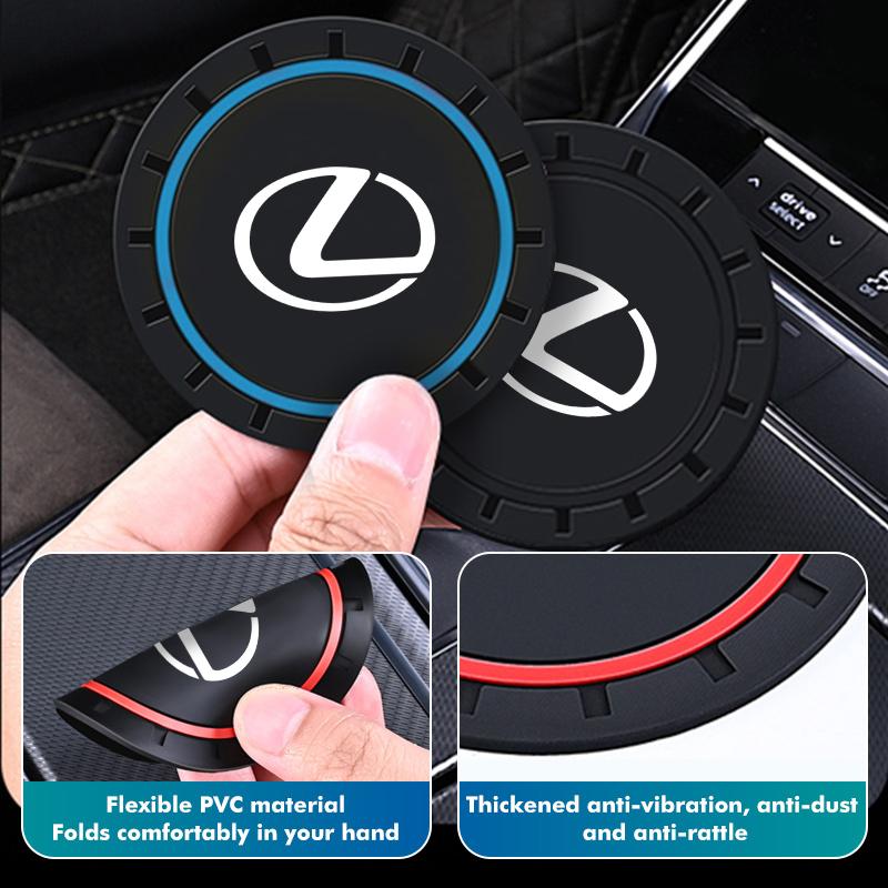 For Lexus Silicone Car Coaster Water Cup Bottle Non Slip Pad Anti-Slip Mat UX250h RX450h RX300 GX470 CT200h RX400h NX300h RX350