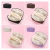 Travel Cosmetic Bag Waterproof Large Capacity Checkered Makeup Bag Open Flat Toiletry Bag for Women Skincare Brushes