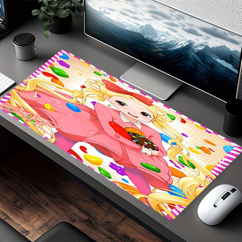 Candy Crush Saga Print Mouse Pad, for Keyboard Pad Laptop PC Mat for Office Home Use, Desk Decor, Perfect Birthday Gift for Gamers
