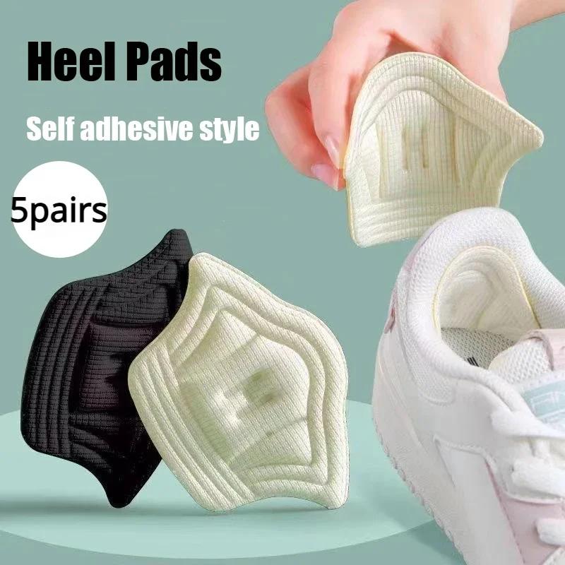 5 Pairs Adjustable Shoe Pads Foot Heel Cushion Sports Shoe Inserts Antiwear Insoles Foot Protector Stickers for Comfort