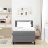 LED Box Spring Bed in Light Grey and White 80 x 200 cm Cord Fabric