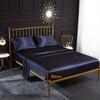 Luxury Satin Bed Sheets Set King Queen Size Fitted Sheet with Pillowcases Single Double Home Solid Color Faux Silk Bedding Set