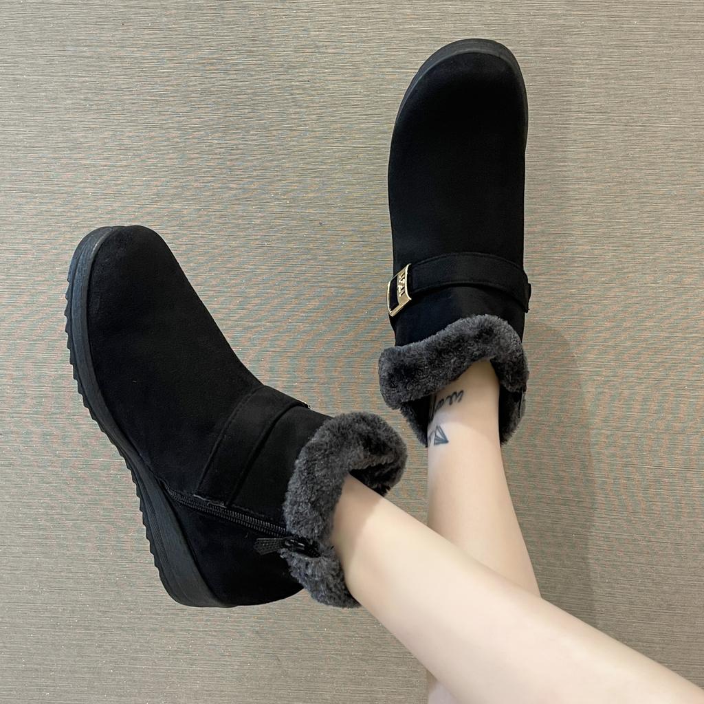 Winter Thick Anti Slip Women's Snow Boots Round Toe Thick Soled Short Tube Warm Ankle Boots Wear Resistant Plus Size Cotton Boot
