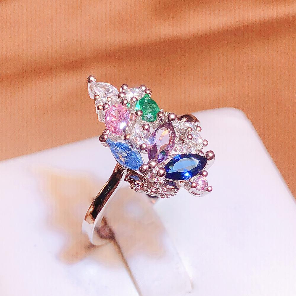 Inel fluture de înaltă calitate pentru bijuterii în formă de frunză pentru femei Inel nou cu zircon radiant pentru bijuterii de petrecere Bijuterii pentru femei Inel de logodnă